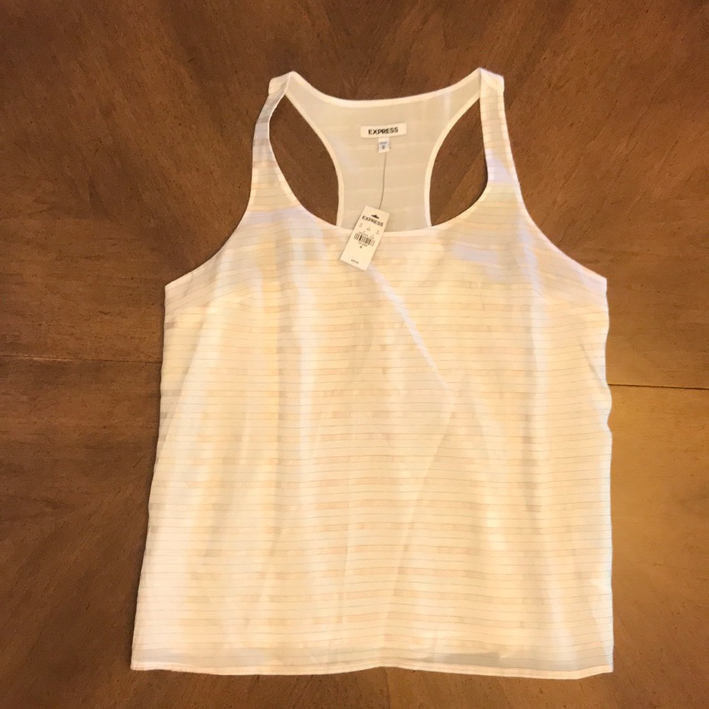 Size M Express white/pink striped shell
